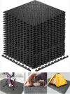 Walsai Exercise Mats Puzzle Foam Mats Gym Flooring Mat Cover 20 SQ.FT Interlocking Foam Mats with EVA Foam Floor Tiles for Home Gym Equipment Workouts Black