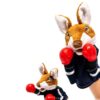 Wancool Boxing Kangaroo Hand Puppet Soft Plush with Red Boxing Gloves