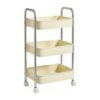 WANGHAI2024M Rolling Cart 4-Tier Rolling Utility Cart Mobile Kitchen and Living Room Storage Rack Organizer(White,Small)