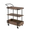 WANGHAI2024M Rolling Cart Rolling Bar Cart Mobile Beverage and Liquor Storage Trolley Service