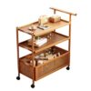 WANGHAI2024M Rolling Cart Rolling Storage Cart Movable Snack Shelf with Wheels for Home Organizer(Yellow,Small)