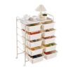 WANGHAI2024M Rolling Cart Rolling Utility Cart Movable Storage Shelf for Snacks and Books Organizer Rack(Large)