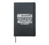 Warning - About Literature Talking, Funny German Teacher Hardcover Journal, Black