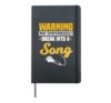 Warning: can spontaneously break into a song, karaoke lover Hardcover Journal, Black