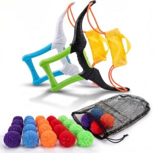 Water Balloon Launcher Set, 2 Bow-Style Launchers, 24 Reusable Water Balls