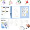 Watercolor Books for Adults – 3-Fold Portable Watercolor Painting Set with Pre-Printed & Blank Pages, Travel Watercolor Workbook for Beginners, Creative Stress Relief Gift for Adults (Flower)