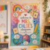 Watercolor Rainbow Be Kind Elementary Teacher Classroom Tapestry