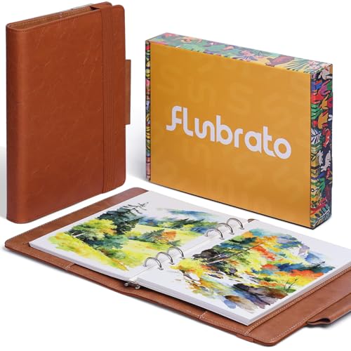 Watercolor Sketchbook A5 (8.3" x 5.8"), 24 Sheets 100% Cotton Cold Press 300GSM 140LB, Refillable Paper with Dual-Sided Consistent Texture, for Watercolor, Gouache, Acrylic & Mixed Media