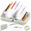 Waterproof Pill Organizer with 14 PCS Zippered Pill Pouches, Color-Coded Reusable Pill Pouches for Travel (Green)
