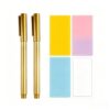 Waterproof Self-Adhesive Name Labels, Colorful Writable Stickers with 2 Gold Pens, for Student Organization and Naming (Colorful（Extra‑Large 40pcs）)