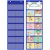 Watersay 2 Pack Pocket Chart for Classroom 29.5 x 10 in 12+1 Pockets Hanging Wall File Organizer for Cards, Pictures, Class Management Educational Behavior Chart, Teacher Office (Blue)