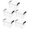 WATIIFUFU 5pcs Mini Storage Box Plastic Tote Container with Handle
