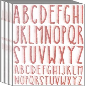 Waynoda Letter Stickers 10 Sheet Self Adhesive Letters Stick on Letters Capital Alphabet Sticker Letter for Crafts(Rose Gold,1 Inch,2 Inch)