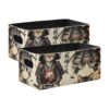 WDdZzyy Y2k Samurai Cat Japanese Storage Boxes Cube Organizer 2 Pack Clothes Organizers and Storage for Shelves, Closet