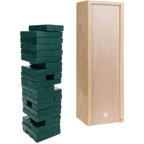 WE Games Wooden Block Stacking Party Game for Adults, Tumble Tower Wedding Guest Book Alternative, Tabletop Games, Includes Storage Case, 12 inches