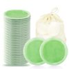 wegreeco 40 Pack Reusable Makeup Remover Pads, Washable Reusable Cotton Rounds Pads for Face, Makeup Remover Cloths for All Skin - (Grass-Green)