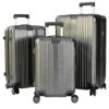 WEICHEN Hard Shell Luggage Set, Spinner Wheels, Gray, 3-Piece