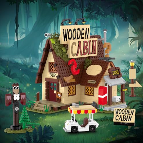 Weird Cabin Building Blocks Set – Mystery Shack Model Kit for Adults,Collectible Display Piece for Home Office Decor,14+ Boys Girls Fans Gift,Creative STEM Toy,Imaginative Play,Fine Motor Skills,B