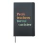 Weird Teacher Build Character Classroom Humor Quote Hardcover Journal, Black