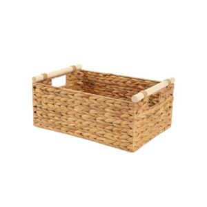 Weirvft Wicker Storage Basket, Woven Shelf Organizer, 15.5x10.8x6.2 Inch