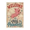 Welcome to Pig Paradise Flying Wings Retro Wooden Jigsaw Puzzle 500 Pieces