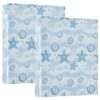 WELLDAY 3 Ring Binders, Blue Starfish Round Ring Binder 2 Pack