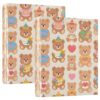 WELLDAY 3 Ring Binders, Cute Teddy Bear Pattern Round Ring Binder 2 Pack