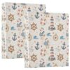 WELLDAY 3 Ring Binders, Sailboat Lighthouse Round Ring Binder 2 Pack
