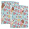 WELLDAY 3 Ring Binders, Summer Tropical Round Ring Binder 2 Pack