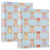 WELLDAY 3 Ring Binders, Teddy Bears Blue Round Ring Binder 2 Pack