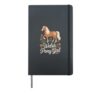 Welsh Pony Girl Floral Chestnut Horse Hardcover Journal, Black