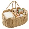 Wenceda Baby Diaper Caddy Organizer Large Capacity Baby Care Storage Basket Paper Rope Weaving Baby Shower Gifts for Storing Diapers Toys & Miscellaneous Items