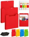 WENET Magnetic File Holder, 4 Pack A4 Color-Coded Folders for Fridge