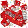 WenmthG 2026 Graduation Surprise Gift Box Explosion for Money - 10 Pcs Grad Pop Out Folding Bounce Money Gift Box with Confetti - Cash Gift Idea for Grad - Graduation Money Bank Party Supply (Red)