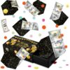 WenmthG Happy Birthday Surprise Gift Box Explosion for Money - DIY Pop Out Folding Bounce Explosion Gift Box with Confetti - Birthday Money Bank - Best Cash Gift Idea for Women Men (Black Gold)