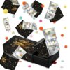 WenmthG Happy Birthday Surprise Gift Box Explosion for Money - DIY Pop Out Folding Bounce Explosion Gift Box with Confetti - Birthday Money Bank - Cash Gift Idea for Women Men Kids (Black Gold)