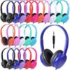 Wensdo 20 Pack Kids Wired Headphones for School Classroom, Durable On-Ear Headsets Bulk Set with 3.5mm Audio Jack for Chromebook, Tablet, Laptop, Classroom Supplies - Assorted Colors