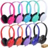 Wensdo Kids Classroom Headphones Bulk 10 Pack, Durable On-Ear Wired Headsets Class Set for Students, Library, School, Chromebook, Laptop, Computer with 3.5mm Jack (HY30, 10 Mixed)