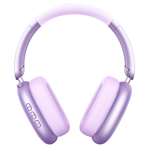 Wentronic Y01 Wireless Noise Canceling Headphones Bluetooth 5.3 Over Ear Headphones with Microphone, Hi-Res Audio, 48H Playtime, Foldable Comfortable Earpads,Compatible with iOS,Android,PC, Purple