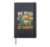 We Read At Dawn Frog Bookworm Reading Hardcover Journal, Black