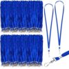 Wesnoy 2000 Pack Bulk Lanyards for ID Name Badges Holder Flat Lanyards with Hook Clip Swivel for Office School Accessories (Blue)