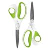 Westcott 16926 8-Inch Heavy-Duty CarboTitanium Scissors For Office and Home, Green/White, 2 Pack