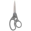 Westcott 8" Straight Safe Lock Stainless Steel Scissors, Gray | Safe Lock Blade Design, Durable Stainless Steel Blades, Comfortable Gray Handles
