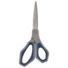 Westcott 8" Titanium Bonded Straight Geo Handle Scissors, Gray/Blue | Titanium Bonded Blades, Ergonomic Geo Handle for Comfort and Control, Cuts Paper, Cardboard, Fabric