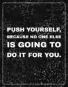 WESTERN DREAMS Motivational Wall Art Poster, Push Yourself Marble Mindset Quote Print for Gym, Office or Training Room, 5 x 7 Inches