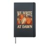 We Write At Dawn Capybara Writers Readers Hardcover Journal, Black