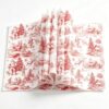 Whaline 100Pcs Christmas Vintage Wax Paper, Red Toile Pattern