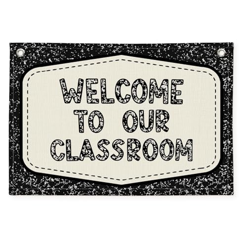 Wheatwin Composition Classroom Decor, Teacher Back To School Canvas Banner Wall Hanging Flag for Elementary Middle School Classroom Must Haves 20x30