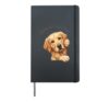 Where are You Going Funny Golden Retriever Dog Pet Lover Hardcover Journal, Black