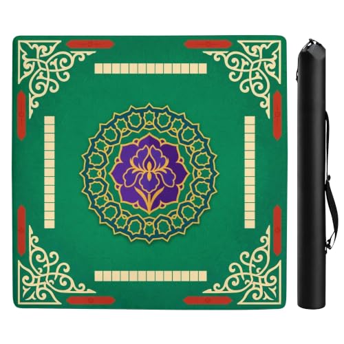 WHIMCHOIT Mahjong Mat for Table, American Mahjong Mat with Rules,33" x 33" Table Cover for Mahjong, Poker, Board Games, Dominoes, and Card Games,Anti-Slip, Noise-Reducing,with Carrying Bag(Style11)